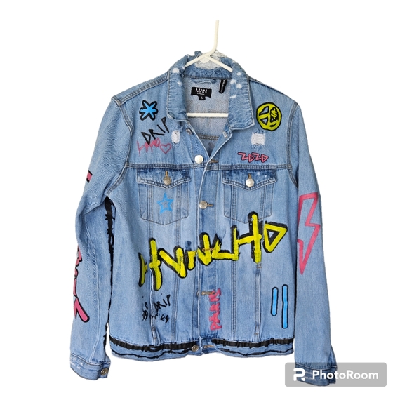 BOOhoo Man Men's Quavo Denim jacket - Picture 1 of 9